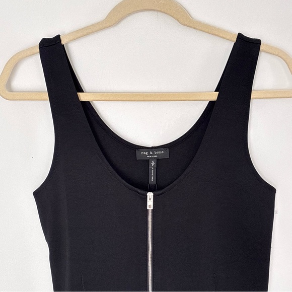 Rag & Bone Mara Crop Black Zip Up Tank Top Small New NWT Minimalist Preppy *D5 - Picture 3 of 16